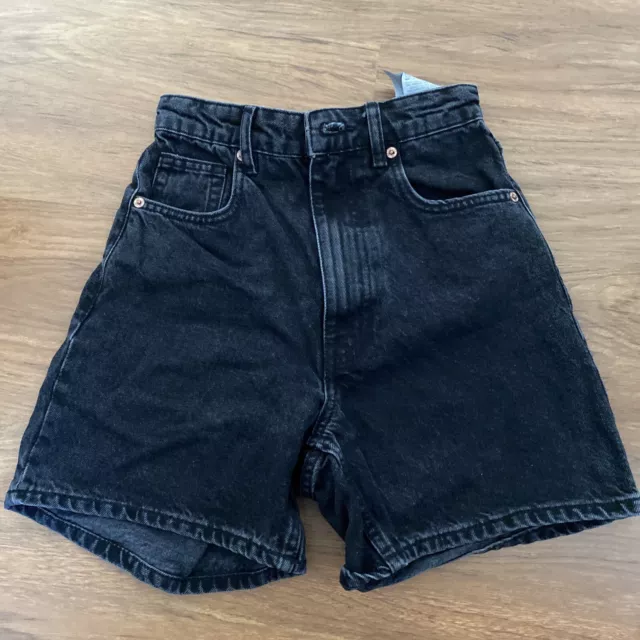 Zara Woman Shorts Womens Size 0 Black Denim Casual Cut-Off High Waisted