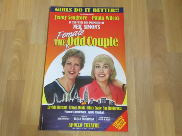 FEMALE Odd Couple  Paula Wilcox & Jenny Seagrove  APOLLO Theatre Original Poster