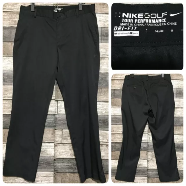 Nike Golf Tour Performance Pants Men’s 34x30 Black Straight Leg
