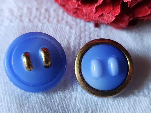 Bouton Ancien En Verre Doré Volanté - Mercerie Vintage - Lot Unique