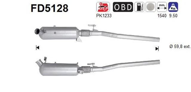 Filtro antiparticolato DPF filtro antiparticolato diesel AS FD5128 cordierite per Mercedes Vito