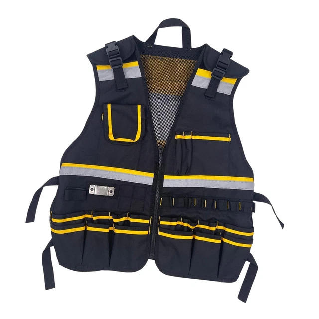 Gilet à Outils Pour électricien / Charpentier - Tissu Oxford, 65x64 Cm - Sac Pratique Avec Poches Pour Chantier