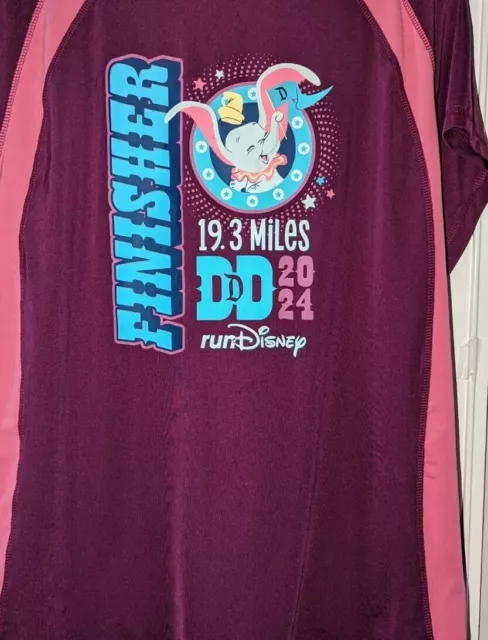 2024 Run Disney Disneyland Dumbo Double Dare Finisher Shirt XL 2