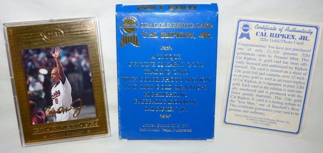 1996 SSCA GOLD Premier CAL RIPKEN JR Signature or 22 carats LTD ED 406/ ...
