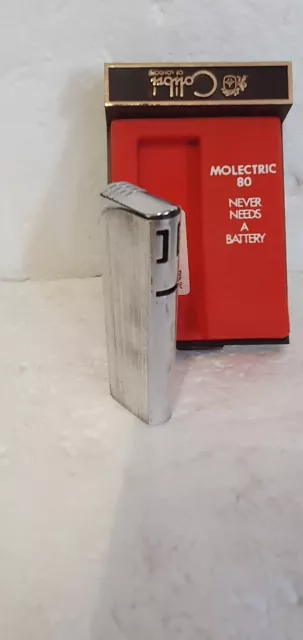 Vintage COLIBRI Molectric 80 silver Metal Lighter in original box 3