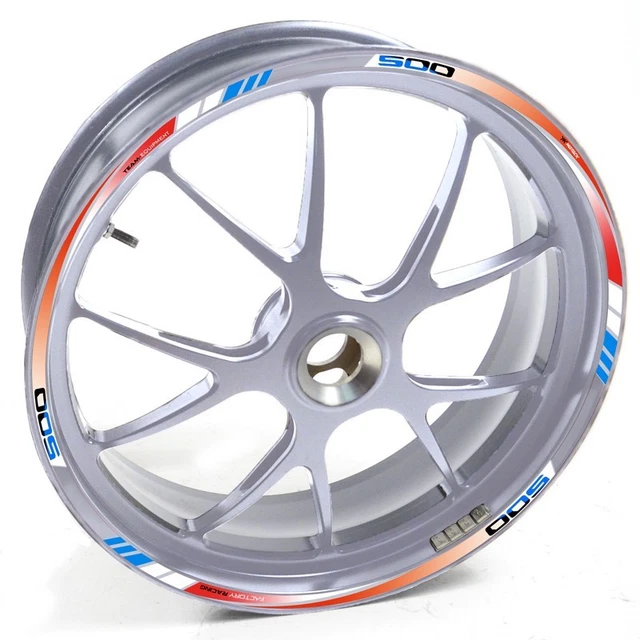 UKEN STICKER WHEEL Rim Cagiva silver River 500 Blue Red strip tape ...