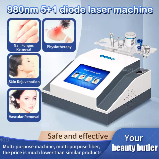 980 Diode Laser Vascular Spider Vein Removal Onychomycosis and Skin Rejuvenation