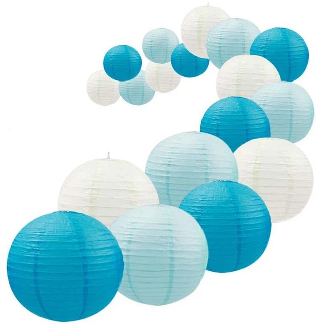 LELE LIFE Lot 4 Lanternes Papier Méduse Lumineuses – Thème Océan Sirène Anniversaire Mariage – Décoration Suspendue 85 Cm