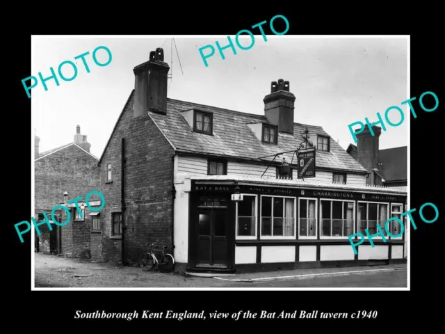 OLD LARGE HISTORIC PHOTO SOUTHBOROUGH KENT ENGLAND THE BAT & BALL TAVERN c1940