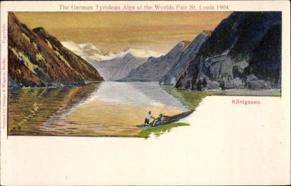 Litho Schönau am Königssee Oberbayern, Königsee, 1904, Bayr. Alpen - 3149361