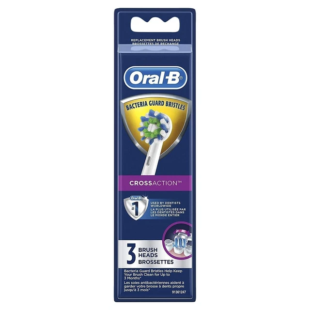 NUEVO cepillo de dientes eléctrico Oral-B acción cruzada 3 cabezales de cepillo de repuesto