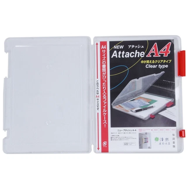 A4 Files Plastic Document Case Storage Box Holder  Office School Organizer redH3