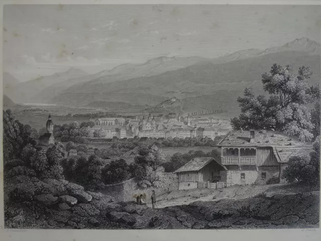 Innsbruck - French n. Lauterbach - Stahlstich - Gesamtansicht Österreich - 1850