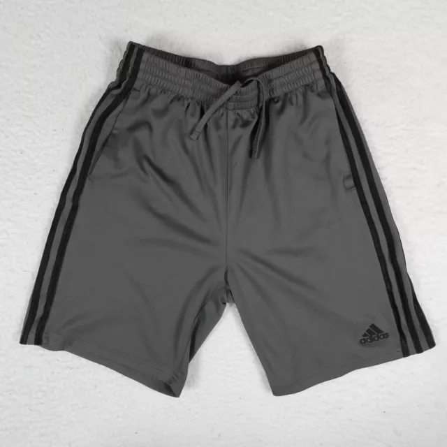 Adidas Activewear Shorts Kids Size Large (14/16) Gray w Black Stripes