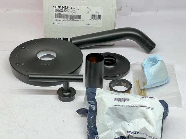 Kit de ajuste de ducha Kohler TLS14422-4-BL Purist Rite-Temp con mango de palanca negro mate