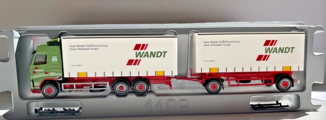 Camion Volvo Avec Remorque Bruder - Modèle Herpa 1:87, Blanc - Échelle HO, Parfait Pour Réseau De Train Miniature