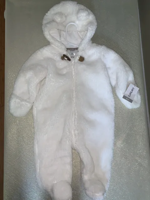 Carter's 6M Infant Boy Cozy Hooded Jumpsuit