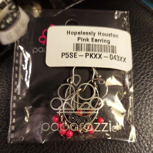 NEW PAPARAZZI JEWELRY Earrings Hopelessly Houston Pink Dangle