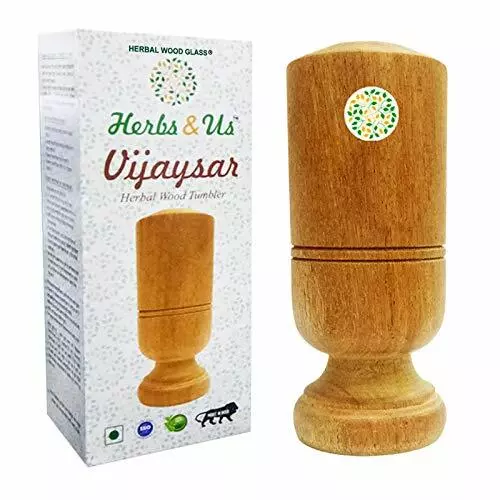 Nuevo Indio Kino Hierbas de Ayurvedic Madera Tumbler, Marrón, 1 Pieza