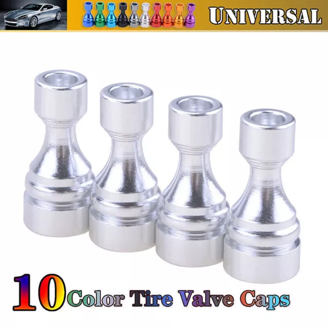 4# Universal Car Tire Tyre Silver Wheel Air Port Dust Cover Valve Stem Cap Auto