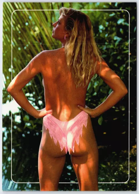 Best of the Beach Sexy Blonde woman girl Postcard Risque 90's 80's Pinup Bikini