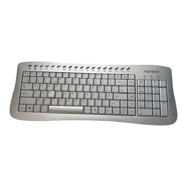 Vintage Keyboard Advent Aluminium Effect Keyboard usb or ps2 Wired