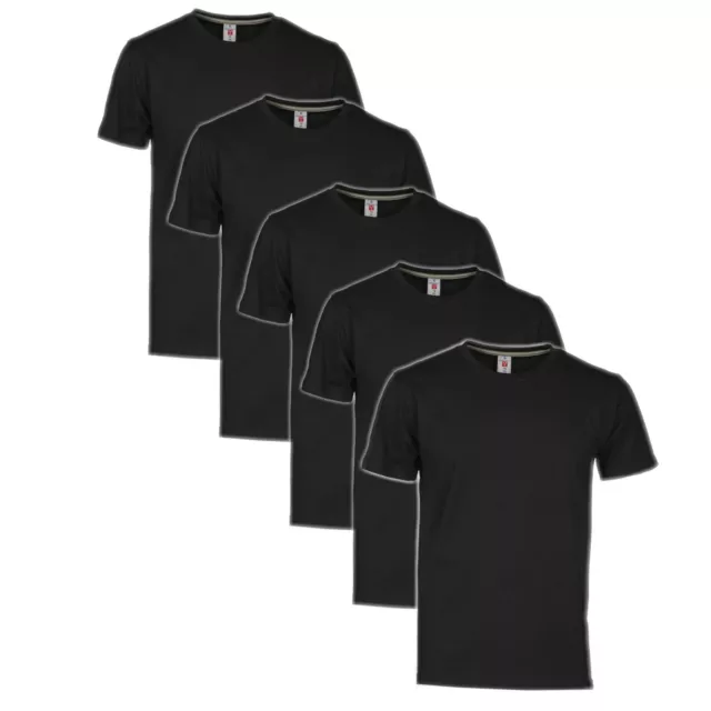 5 T-SHIRT UOMO MANICA CORTA PAYPER PRINT MAGLIETTE 100% Cotone DA XS a 5XL