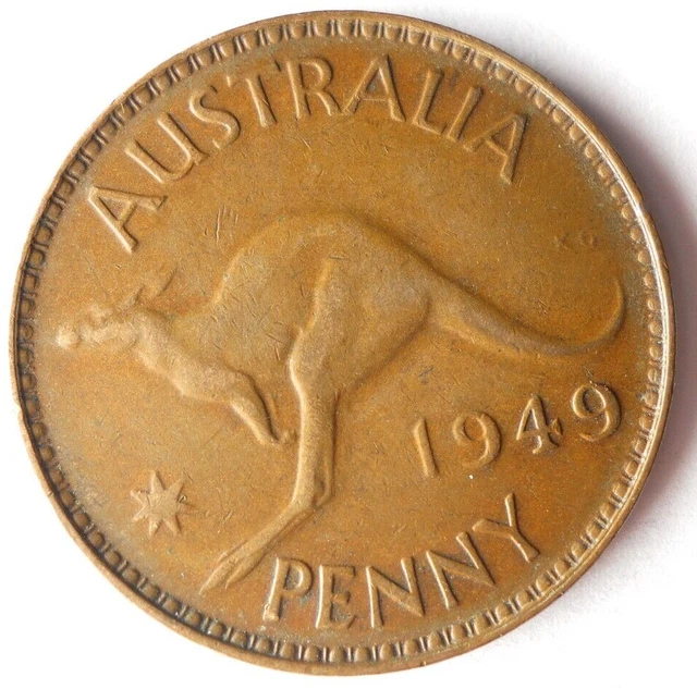 1949 AUSTRALIA PENNY - Excellent Coin - FREE SHIP - Bin #338