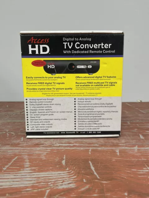 Access HD Digital - Analog TV Converter Box via Antenna + Remote- New-DTA1030D