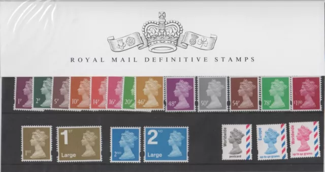 2007 Gb Royal Mail Definitive Stamps Presentation Pack Number 77 Mint Condition