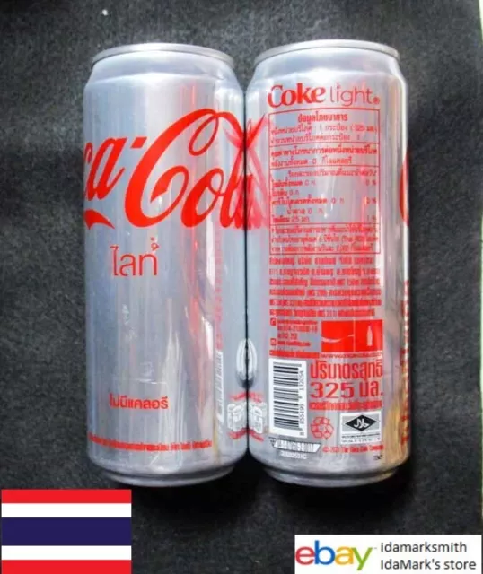 Empty COCA-COLA LIGHT can THAILAND Tall 325ml Coke Design  2022 Silver TH Asia