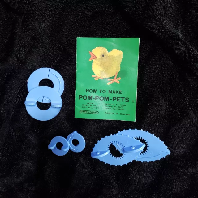 Vintage Spears Pom Pom Pets Makers In 3 Sizes/Styles and Instructions