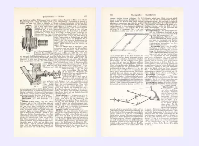 OPTIK Wissenschaftliche Instrumente Lexikonartikel mit Stichen von 1894/95 &