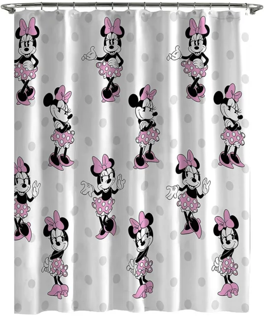 Minnie Mouse "Cheery" Kids Fabric Shower Curtain - AB08XY8FH1Z7