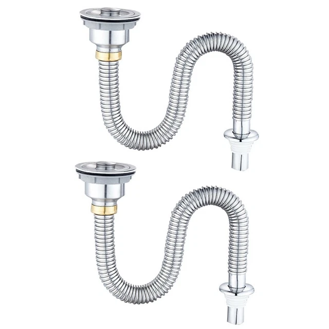 2X Kitchen Stainless Steel Sink Stopper Single Sink Pipe Bathroom SeweE6R3