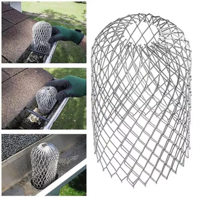 4x Metal Mesh Gutter Leaf Debris Mud Trap Guards Drain Pipe Cover Downpipe New