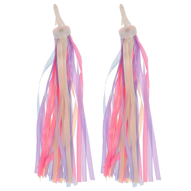 girls bike tassles Road Bike Tassels Girl Scooter Tassels Dance Rainbow Ribbon