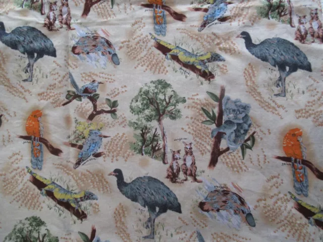 AUSTRALIAN ANIMALS 99x102cm PATCHWORK QUILTING COTTON fabric cut length