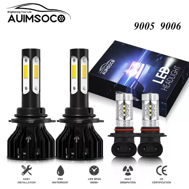 For Lexus GS300 GS350 GS400 1998-2011 LED Headlight Fog Light 4 Bulbs Combo Kit