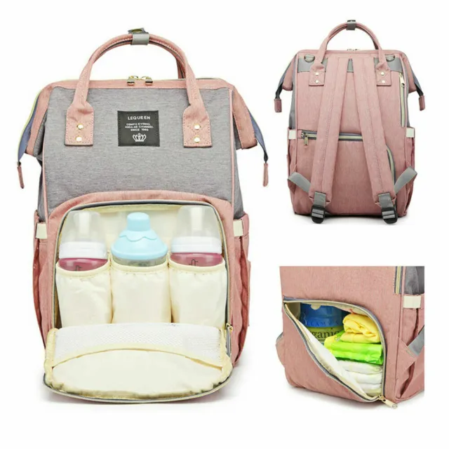 LEQUEEN Baby Diaper Bag Waterproof Backpack Mummy Maternity Nappy Organizer Bags