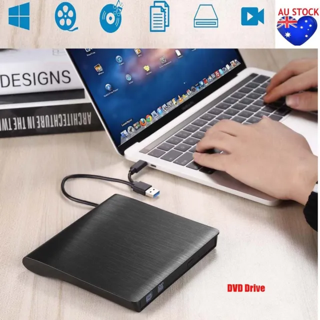 Disc Player External Drive DVD Burner CD-RW Writer Reader Laptop Desktop USB 3.0