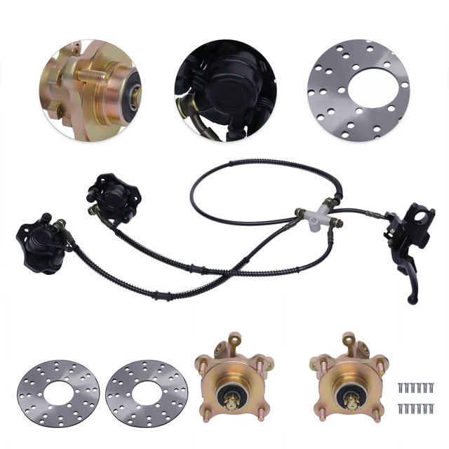 For Go kart ATV Buggy Front Steering 4 Stud Wheel Hub Disc Rotor Brake Caliper