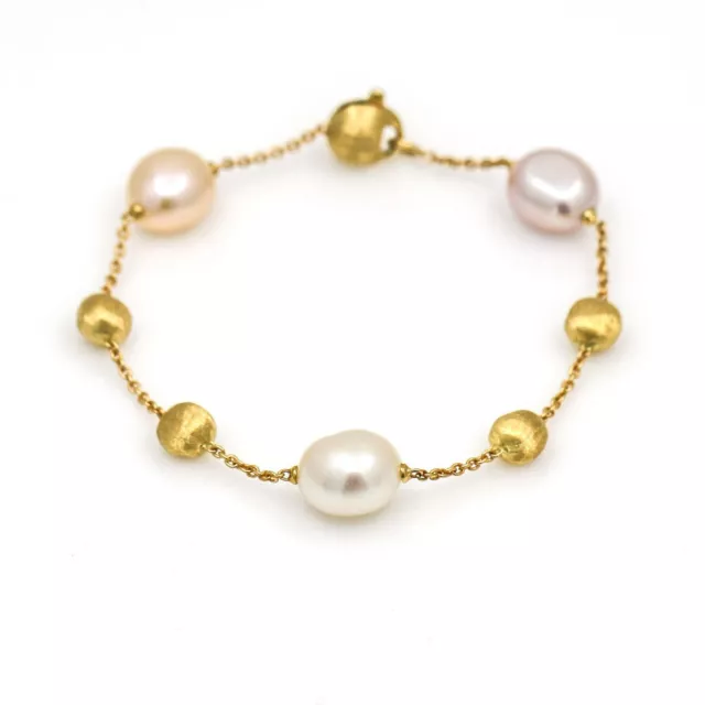 Marco Bicego Africa 9mm Pearl Bracelet in 18k Yellow Gold Size Small