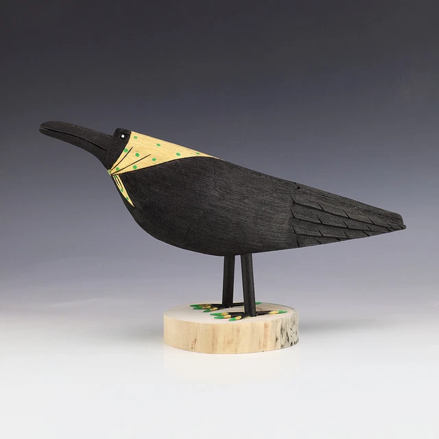 Native American Navajo Folk Art Crow By Orleen & Ray Lansing