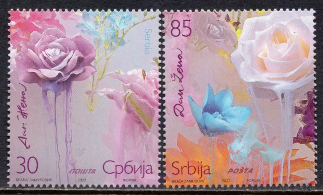 1772 - SERBIA 2022 - Women`s Day - Flowers - Rose - MNH Set