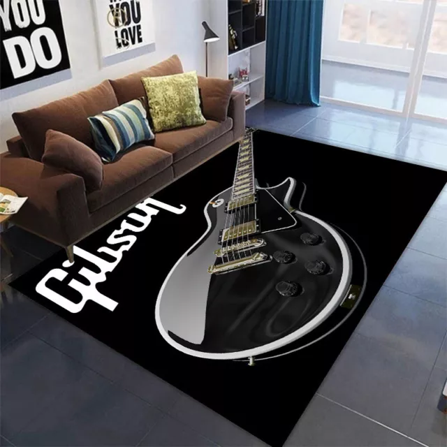 Guitar Music Instrument Print Non-Slip Bedroom Rug Doormat Floor Mat Carpet New
