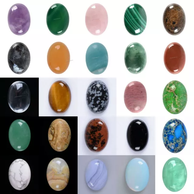 Wholesale 25mm Oval cabochon CAB flatback semi-precious gemstone Save $ in bulk