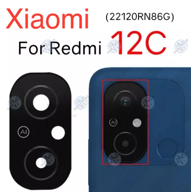 VETRINO VETRO LENTE FOTOCAMERA CAMERA POSTERIORE x XIAOMI REDMI 12C + BIADESIVO