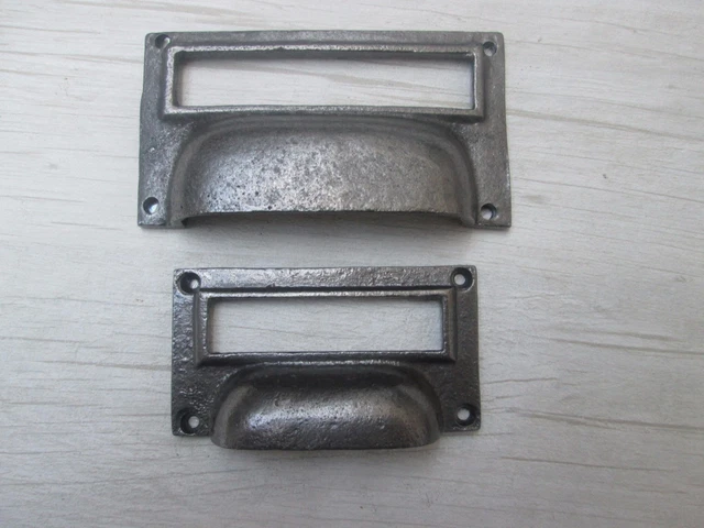 Cast Iron Drawer Cupboard Filing Cabinet Card Frame Holder Door Cup Pull Handle