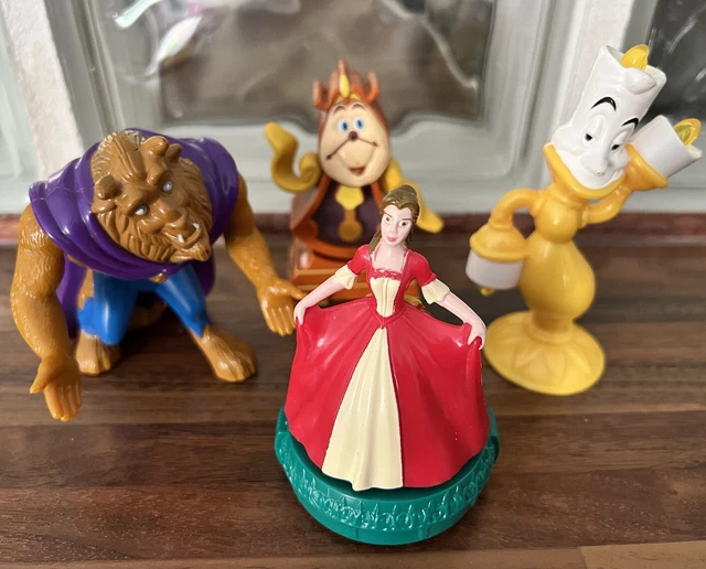 DISNEY MCDONALDS HAPPY Meal Toys Beauty And The Beast 1998 Set of 4